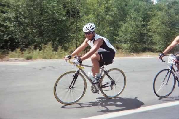 Everett Talvo competing in the Seattle to Portland bicycle classic